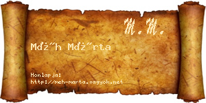 Méh Márta névjegykártya